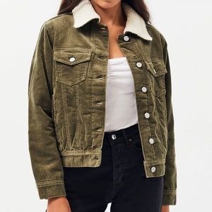 New PacSun Sherpa Corduroy Trucker Jacket Size Small